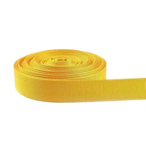 GAOJUDAF 5 Meter Nylon-Gurtband, Rucksackgurt, Besatz, Nähmaterial, Taschenschnallen, Bekleidungszubehör(Yellow,38mm) von GAOJUDAF