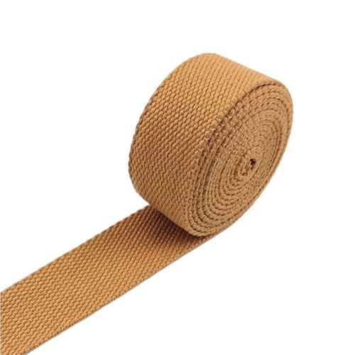 GAOJUDAF 5 m, 2 mm dickes Gurtband aus Polyester-Baumwolle, gewebtes Canvas-Gurtband for Kleidungsstücke, Rucksackgurte, Gürtelband(Dark Yellow,50mm) von GAOJUDAF