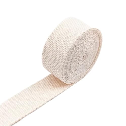 GAOJUDAF 5 m, 2 mm dickes Gurtband aus Polyester-Baumwolle, gewebtes Canvas-Gurtband for Kleidungsstücke, Rucksackgurte, Gürtelband(Light yellow,32mm) von GAOJUDAF