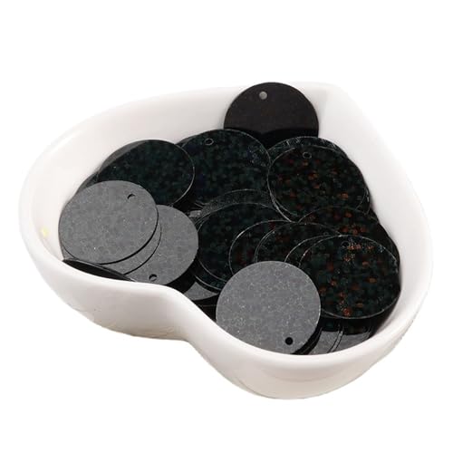 GAOJUDAF 6–30 mm flache, runde Pailletten, Zubehör zur Schmuckherstellung, Gewicht 10 g, elastische Pailletten for Hochzeiten(Black,15mm) von GAOJUDAF