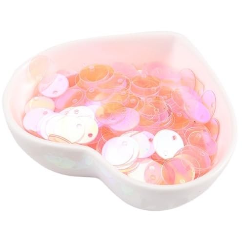 GAOJUDAF 6–30 mm flache, runde Pailletten, Zubehör zur Schmuckherstellung, Gewicht 10 g, elastische Pailletten for Hochzeiten(Clear Light Pink,25mm) von GAOJUDAF