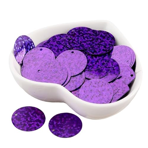 GAOJUDAF 6–30 mm flache, runde Pailletten, Zubehör zur Schmuckherstellung, Gewicht 10 g, elastische Pailletten for Hochzeiten(Dark Purple,12mm) von GAOJUDAF