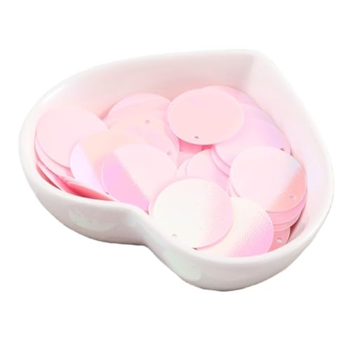 GAOJUDAF 6–30 mm flache, runde Pailletten, Zubehör zur Schmuckherstellung, Gewicht 10 g, elastische Pailletten for Hochzeiten(Light Pink,15mm) von GAOJUDAF