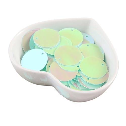 GAOJUDAF 6–30 mm flache, runde Pailletten, Zubehör zur Schmuckherstellung, Gewicht 10 g, elastische Pailletten for Hochzeiten(Light green,6mm) von GAOJUDAF