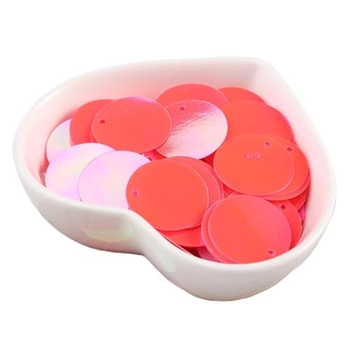 GAOJUDAF 6–30 mm flache, runde Pailletten, Zubehör zur Schmuckherstellung, Gewicht 10 g, elastische Pailletten for Hochzeiten(Light red,6mm) von GAOJUDAF