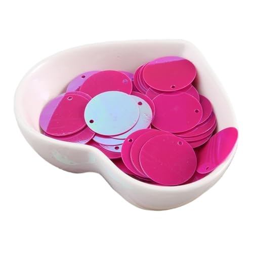GAOJUDAF 6–30 mm flache, runde Pailletten, Zubehör zur Schmuckherstellung, Gewicht 10 g, elastische Pailletten for Hochzeiten(Pink,8mm) von GAOJUDAF