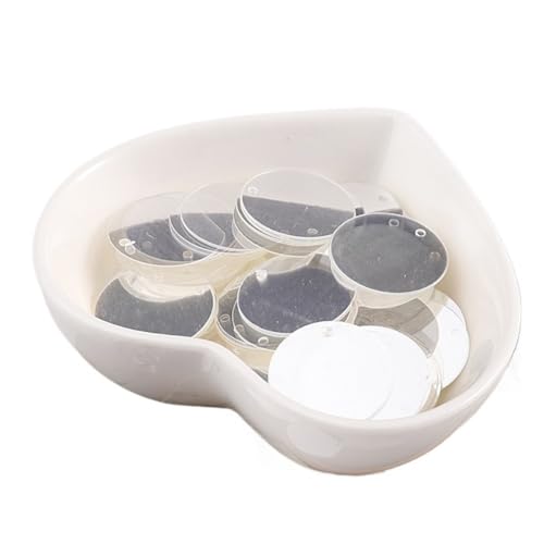 GAOJUDAF 6–30 mm flache, runde Pailletten, Zubehör zur Schmuckherstellung, Gewicht 10 g, elastische Pailletten for Hochzeiten(Silver,25mm) von GAOJUDAF