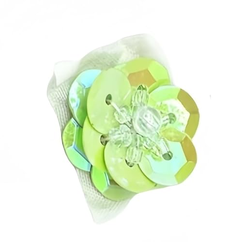 GAOJUDAF Flache Rückseite Patches Pailletten Kunststoff Dekomaterialien, 18mm Blumenmuster Kleidung Pailletten 10Stk(Light Green) von GAOJUDAF