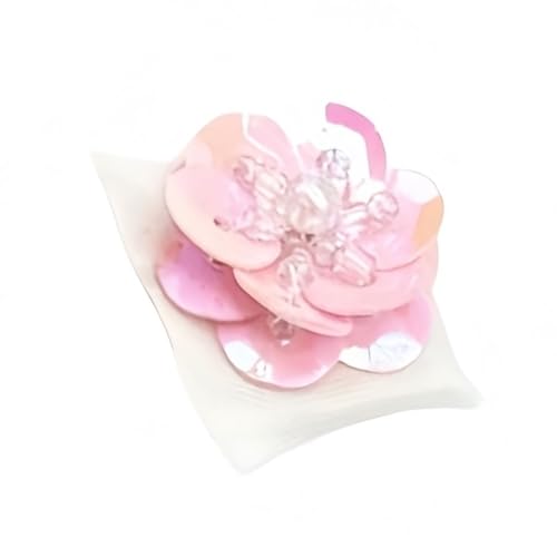 GAOJUDAF Flache Rückseite Patches Pailletten Kunststoff Dekomaterialien, 18mm Blumenmuster Kleidung Pailletten 10Stk(Pink) von GAOJUDAF