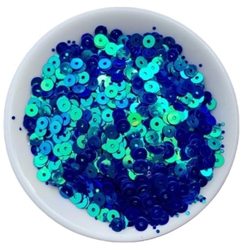GAOJUDAF Kreative flache PVC-Pailletten, Durchmesser 2–6 mm, 10 g, runde lose Pailletten for Kleidungsstücke, DIY-Zubehör(Dark Blue,2mm) von GAOJUDAF