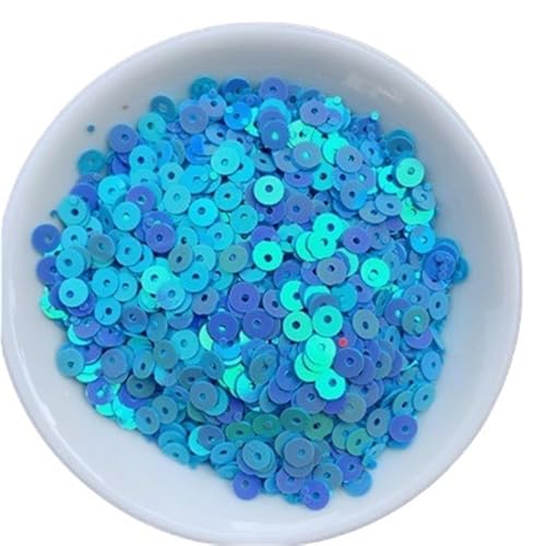 GAOJUDAF Kreative flache PVC-Pailletten, Durchmesser 2–6 mm, 10 g, runde lose Pailletten for Kleidungsstücke, DIY-Zubehör(Light blue,2mm) von GAOJUDAF