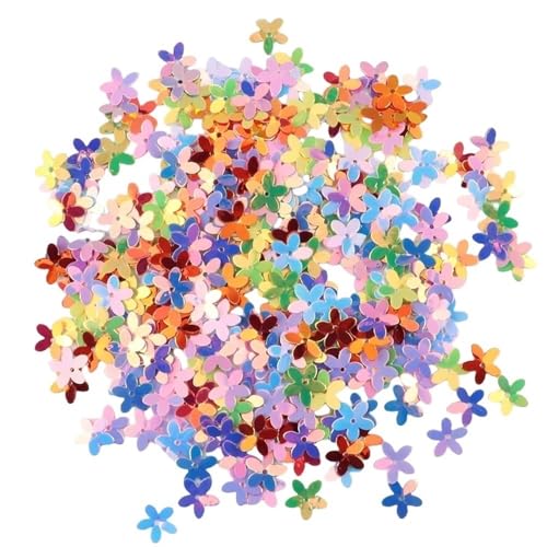 GAOJUDAF Tasse Fünffinger-Blumen-Pailletten, Durchmesser 10 mm, lose glitzernde Pailletten, Gewicht 10 Gramm, zur Dekoration(Green dold) von GAOJUDAF