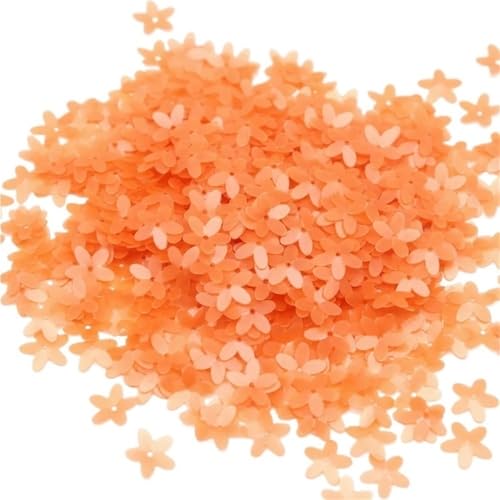 GAOJUDAF Tasse Fünffinger-Blumen-Pailletten, Durchmesser 10 mm, lose glitzernde Pailletten, Gewicht 10 Gramm, zur Dekoration(Matte orange) von GAOJUDAF