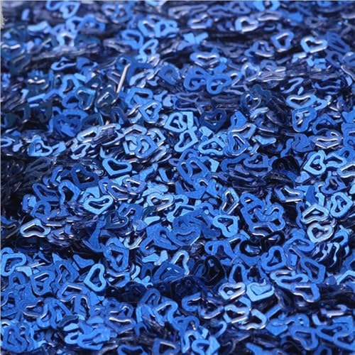Ultradünne hohle Herz-Pailletten, Durchmesser 4 mm, Festival-Bastelpailletten, Gewicht 10/20/50 g, for Nagelkunst(Blue,10) von GAOJUDAF