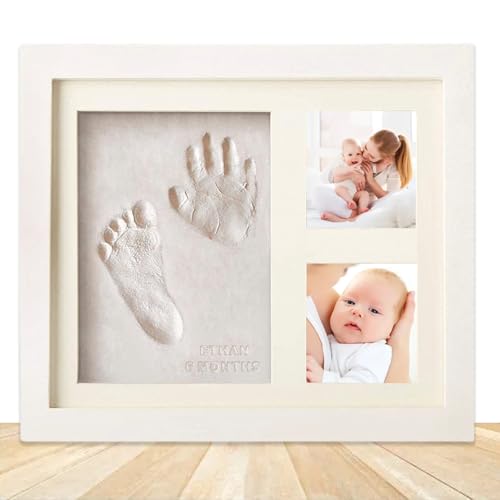 Baby Handabdruck und Fußabdruck Set: Gipsabdruck Baby Hand und Fuß für Neugeborene, Baby Fussabdruck Set, Handabdruck Baby Bilderrahmen Fußabdruck Baby Set Neugeborene, Baby Dusche Baby Abdruckset von GAOUTO