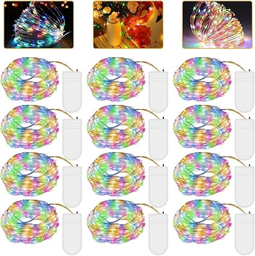 LED Lichterkette Batterie, 12 Stk 2M 20LED Micro Batterie-betrieben Kupfer Drahtlichterkette Bunt Weihnachtsbeleuchtung für Zimmer, Innen, Weihnachten, Außen, Party, Hochzeit, DIY LED Lichterkette Batterie, 12 Stk 2M 20LED Micro Batterie-betrieben Kupfer Drahtlichterkette Bunt Weihnachtsbeleuchtung für Zimmer, Innen, Weihnachten, Außen, Party, Hochzeit, DIY von GAOUTO