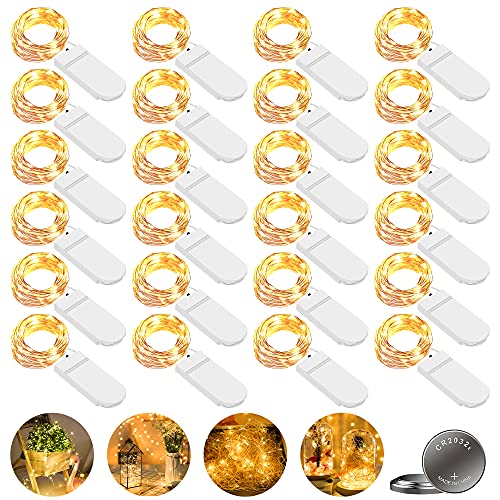 LED Lichterkette Batterie, 24 Stk 2M 20LED Micro Batterie-betrieben Kupfer Drahtlichterkette Weihnachtsbeleuchtung für Zimmer, Innen, Weihnachten, Außen, Party, Hochzeit, DIY LED Lichterkette Batterie, 24 Stk 2M 20LED Micro Batterie-betrieben Kupfer Drahtlichterkette Weihnachtsbeleuchtung für Zimmer, Innen, Weihnachten, Außen, Party, Hochzeit, DIY von GAOUTO