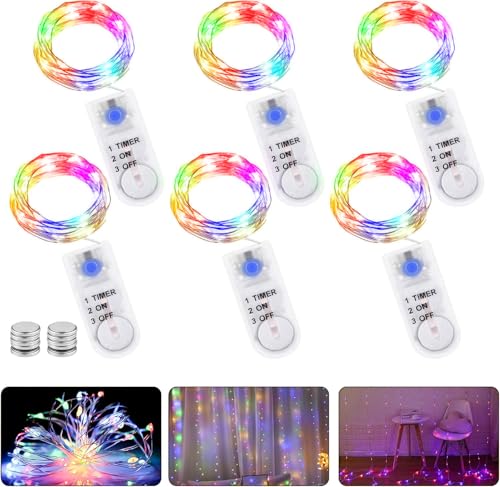 LED Lichterkette Batterie mit Timer, 6 Stk 2M 20LED Micro Batterie-betrieben Kupfer Drahtlichterkette Weihnachtsbeleuchtung für Zimmer, Innen, Weihnachten, Außen, Party, Hochzeit, DIY LED Lichterkette Batterie mit Timer, 6 Stk 2M 20LED Micro Batterie-betrieben Kupfer Drahtlichterkette Weihnachtsbeleuchtung für Zimmer, Innen, Weihnachten, Außen, Party, Hochzeit, DIY von GAOUTO