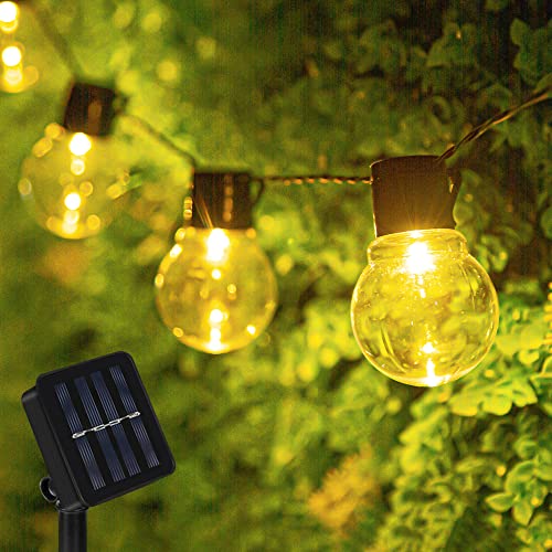 Solar Lichterkette Außen, 3.5M 10er LED Aussen Solar Glühbirnen Lichterkette, 8 Modi Wasserdicht IP65 Solarbetriebene Lichterkette, Warmweiß Garten Lichterkette Beleuchtung für Party Garten Hof Balkon von GAOUTO