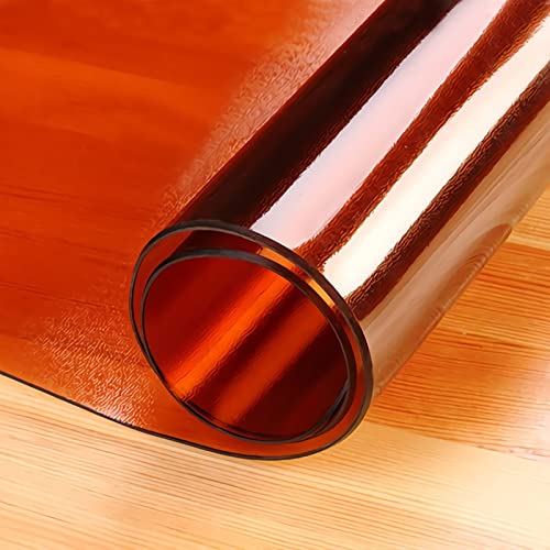 2mm Dick Transparente Tischdecken Tischfolie 30x30cm PVC Glasklar Folie Tischschutz Wasserdicht Tischschutzfolie Fettdicht,Für Esstisch Couchtisch Und Schreibtisch,Matte Texture Braun,Rechteck von GYUEZX