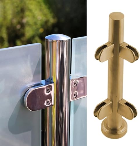 GAOzhenq Glasgeländerpfosten/Klemme Gold, Edelstahl-Glasbalustersäule für Terrassenverandadeck Innentreppe Edelstahl-Balustradenpfosten (Eckpfosten, 105 cm) von GAOzhenq