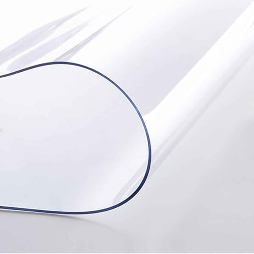 GAOzhenq Rechteckige, durchsichtige Tischunterlage aus Kunststoff, Vinyl-Tischdecken, transparente Schutzmatte, waschbare PVC-Tischfolie für Beistelltisch/Nachttisch/Kommode/Esstisch (100 x 200 cm) von GAOzhenq