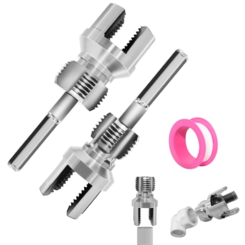 Rohrgewinde-Schneidwerkzeug – Integriertes Innen- und Außenrohrgewindewerkzeug für PVC-Rohre, elektrische Bohrmaschine, kompatibles Rohreinfädler-Set mit 1,27 cm (Dn15) und 1,9 cm (Dn20) Größen, 2 von GAQWOK