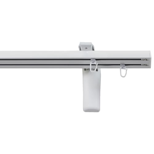 Garesa Gardinenschiene Flächenvorhangschiene Smart, 2-läufig, Weiß I Alu Vorhangschiene inkl. Gleiter I Wandmontage I Auch für schwere Vorhänge I 110cm Garesa Gardinenschiene Flächenvorhangschiene Smart, 2-läufig, Weiß I Alu Vorhangschiene inkl. Gleiter I Wandmontage I Auch für schwere Vorhänge I 110cm von GARESA schönes fürs Fenster