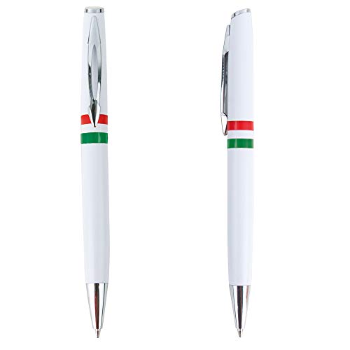 Set mit 10 weißen Kugelschreibern, italienische Flagge, drehbares System von GARGOLA.ES OPERADORES DIGITALES