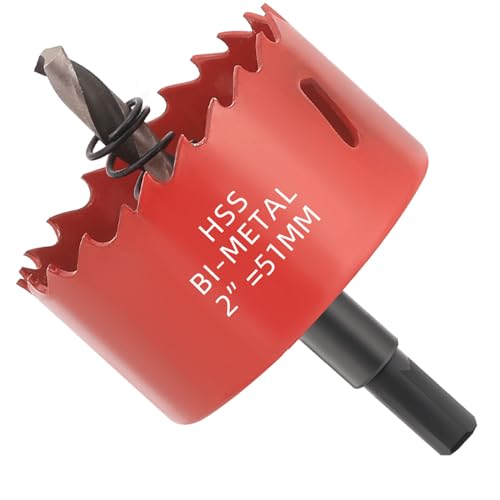 GARHWAL Bi-Metall-Lochsäge 51mm, Bohrkrone, Lochbohrer, mit Dreiecksschaft Adapter und Zentrierbohrer - Präzises und schnelles Schneiden von Holz, Kunststoff, Gipskarton, dünnen Metallplatten und mehr GARHWAL Bi-Metall-Lochsäge 51mm, Bohrkrone, Lochbohrer, mit Dreiecksschaft Adapter und Zentrierbohrer - Präzises und schnelles Schneiden von Holz, Kunststoff, Gipskarton, dünnen Metallplatten und mehr von GARHWAL