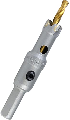 GARHWAL - Ø 14mm Hochleistungs-Hartmetall-Lochsäge mit Hartmetall-Zähnen für Schneidarbeiten in Stahl, Edelstahl, Aluminium und Kunststoff - Industriequalität, langlebig und schnellere Bohrergebnisse von GARHWAL