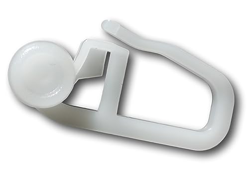 GARIMO Gardinenröllchen -gleiter Innenlauf - 8mm Rolle mit Faltenhaken, 100 Stück in Weiß für Gardinenschienen von GARIMO