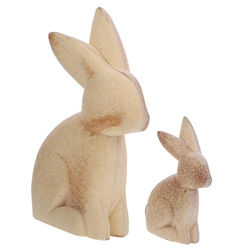 GARIOUANS 1 Paar Tierornamente Aus Holz Hasenornament Diy-holzhandwerksverzierung Niedliche Kaninchen-tierfigur Mini -kaninchen Winzige Tiere Die Kleines Kaninchen Dekorationen Hölzern von GARIOUANS