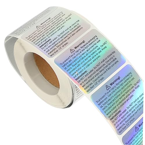 GARIOUANS 1 Rolle Bunte Warnaufkleber für Kerzen Selbstklebende Etiketten für Sicheres Wachs Schmelzen Leicht Lesbar und Handlich für Verpackungen und Sicherheitshinweise von GARIOUANS
