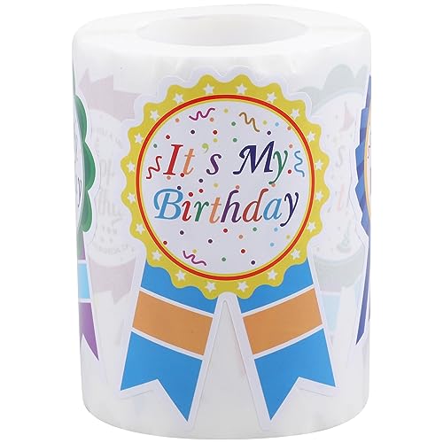 GARIOUANS 1 Rolle Hochwertige Happy Birthday Aufkleber mit Selbstklebenden Etiketten für Karten und Dekoration für Geburtstagsfeiern und Gastgeschenke von GARIOUANS