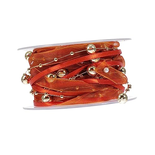 GARIOUANS 1 Rolle Perlenkette Dekoratives Band Handgewebtes Geschenkband für DIY Bouquets Hochzeiten und Bastelprojekte mit Elektroplattierten Perlen Antikbronze Langlebig und Vielseitig von GARIOUANS