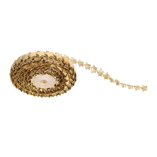 GARIOUANS 1 Rolle Sternband Sternmotivband Für Partys Feiertagsbandbesatz Verzierungsband Geschenkband Für Hochzeiten Sternformband Sternbesatz Basteln Goldener Kunststoff von GARIOUANS