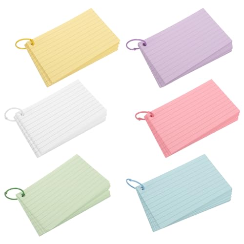 GARIOUANS 1 Satz Bunte Indexkarten mit Metallringen Leere Karteikarten für Lernen und Notizen Perforierte Notizkarten für Schule Büro und Reisen GARIOUANS 1 Satz Bunte Indexkarten mit Metallringen Leere Karteikarten für Lernen und Notizen Perforierte Notizkarten für Schule Büro und Reisen von GARIOUANS