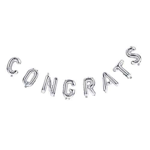 GARIOUANS 1 Satz Graduation Balloon Silberne Folienballons mit Congrats Aufschrift für Abschlussfeiern Partydekoration Bändern und Szenen Dekorationen GARIOUANS 1 Satz Graduation Balloon Silberne Folienballons mit Congrats Aufschrift für Abschlussfeiern Partydekoration Bändern und Szenen Dekorationen von GARIOUANS