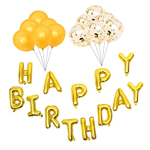 GARIOUANS 1 Satz Happy Birthday Folienballons Goldene Buchstaben Partydekoration für Kindergeburtstage Hochzeiten und Feiern Langlebig und von GARIOUANS