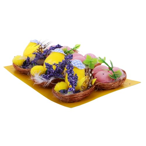 GARIOUANS 1 Satz Künstliches Osternest mit Eiern Teiliges für Kinderzimmer und Kindergarten Sichere Materialien für Kreatives für Osterfeiern und Frühlingsdeko von GARIOUANS