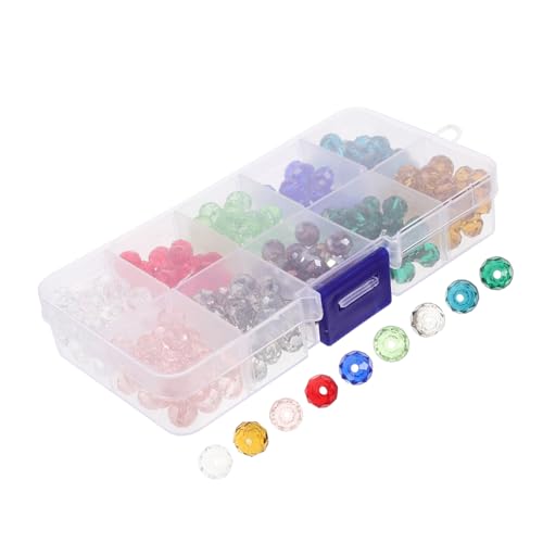 GARIOUANS 1 Schachtel Bunte Glasperlen Facettierte Flache Spacer Beads Leichte Verschleißfeste Schmuckperlen für DIY Armbänder Halsketten Basteln von GARIOUANS