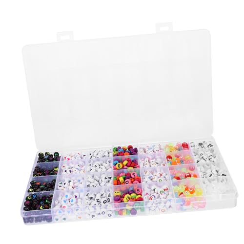 GARIOUANS 1 Schachtel Multi Function Buchstabenperlen für Armbänder und Halsketten Acryl Alphabet Perlen mit DIY Schmuckherstellung Zarte Buchstabenperlen zum Auffädeln für Kreative GARIOUANS 1 Schachtel Multi Function Buchstabenperlen für Armbänder und Halsketten Acryl Alphabet Perlen mit DIY Schmuckherstellung Zarte Buchstabenperlen zum Auffädeln für Kreative von GARIOUANS