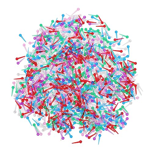 GARIOUANS 1 Schachtel Premium Bunte Stecknadeln für DIY Basteln Umweltfreundliche Sichere Kunststoff Pins Kreative Dekorationsnadeln Transparenter Farbvielfalt Ausreichend für Verschiedene von GARIOUANS