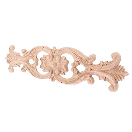 GARIOUANS 1 Stück Holzverzierung Möbelapplikation mit Geschnitztem Blumenmuster Khaki für Türen Schränke und Fenster DIY Dekoration Robustem Holz von GARIOUANS