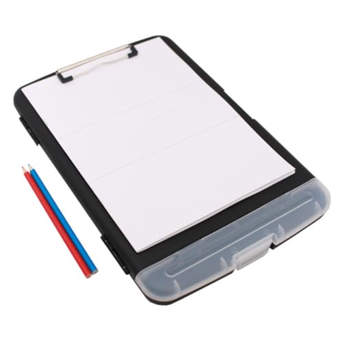 GARIOUANS 1 Stück Klemmbrett mit Wasserdichtem Cover und Stiftschlitzen Multifunktionales Clipboard für Schule und Büro Leicht und Langlebig für Schüler Lehrer und Büroangestellte Schwarz von GARIOUANS