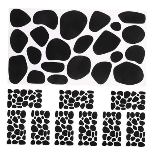 GARIOUANS 10 Blatt Filzaufkleber Schwarze Filzkreise Stoffaufkleber Klebende Filzpunkte schwarze Klebefilzkreise Stoffpolster selbstklebende Filzsticker Klebende Filzflecken gefühlt von GARIOUANS