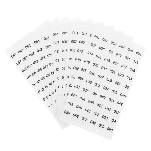 GARIOUANS 10 Blatt Nagellackaufkleber Zahlenetiketten Aufkleber Zahlenaufkleber Aufkleber mit Inventarnummern nummerierte Aufkleber Inventarnummernaufkleber Zahlenbezeichnungen Papier von GARIOUANS