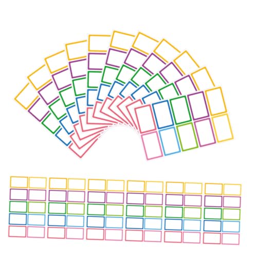 GARIOUANS 10 Blatt Selbstklebende Blanko Namensetiketten mit Farbiger Umrandung Beschreibbare Papieraufkleber für Klassifizierung und Organisation im Haushalt und Büro pro Packung GARIOUANS 10 Blatt Selbstklebende Blanko Namensetiketten mit Farbiger Umrandung Beschreibbare Papieraufkleber für Klassifizierung und Organisation im Haushalt und Büro pro Packung von GARIOUANS