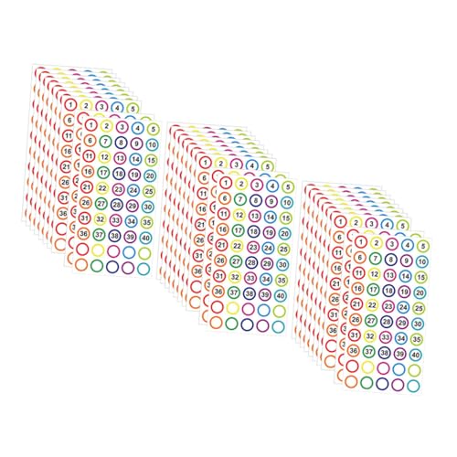 GARIOUANS 10 Blatt Zahlenaufkleber Selbstklebend Farbige Nummer Etiketten Kleine Runde Zahlen Sticker Für Büro Schule Organisation DIY Projekte von GARIOUANS
